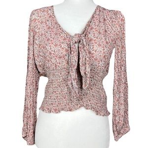 American Eagle floral crop top long sleeve